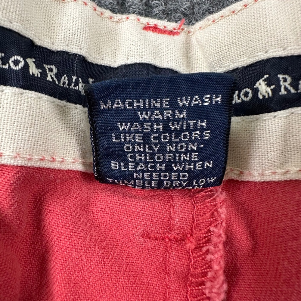 Polo Ralph Lauren Chino Shorts Mens Size 38 Coral Pleated Classic 100% Cotton - Picture 4 of 10